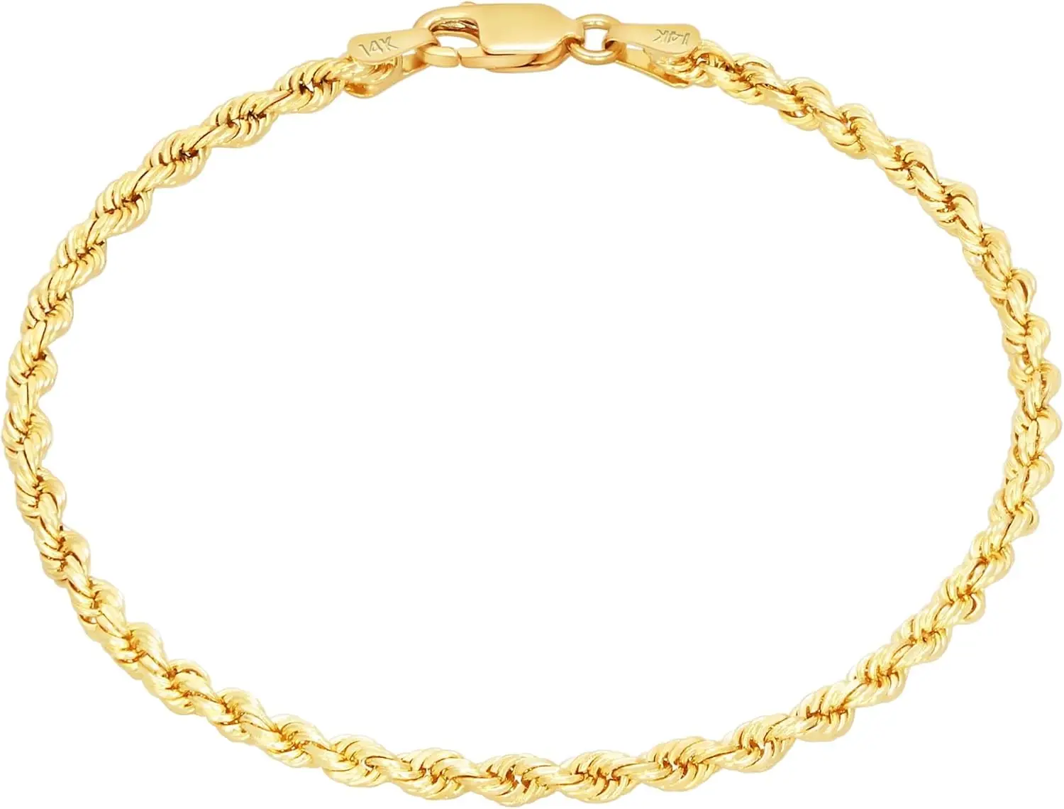 14k Yellow Gold 2mm Rope Chain Diamond Cut Bracelet or Anklet (7"-9") Italian Jewelry for Men & Women
14k Yellow Gold 2mm Rope Chain Diamond Cut Bracelet or Anklet (7"-9") Italian Jewelry for Men & Women