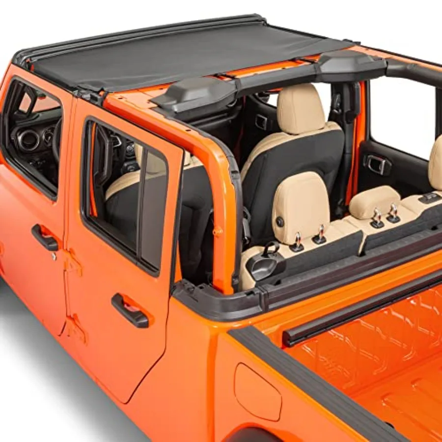 Bimini Top Sunshade for Jeep Gladiator JT 2020-2023 - Black MasterTwill Half Length UV Protection Rugged Fabric Roof Shade with
Bimini Top Sunshade for Jeep Gladiator JT 2020-2023 - Black MasterTwill Half Length UV Protection Rugged Fabric Roof Shade with