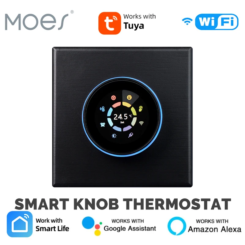MOES Tuya Wi-Fi умный дом ручка отопления термостат регулятор температуры водяной газовый котел электрическое отопление для Alexa Google Home
MOES Tuya Wi-Fi умный дом ручка отопления термостат регулятор температуры водяной газовый котел электрическое отопление для Alexa Google Home