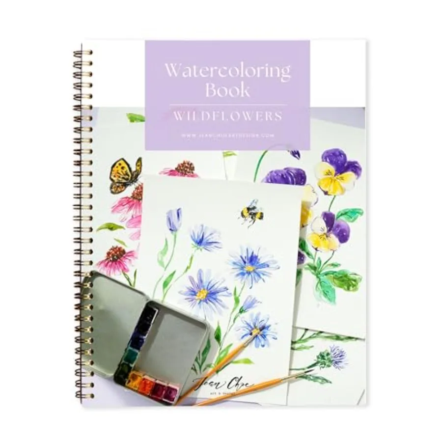 Wildflower Watercolor Workbook with Real Cold Press Cotton Watercolor Paper, Pre-Outlined Designs, Step-by-Step Instructions an
Wildflower Watercolor Workbook with Real Cold Press Cotton Watercolor Paper, Pre-Outlined Designs, Step-by-Step Instructions an