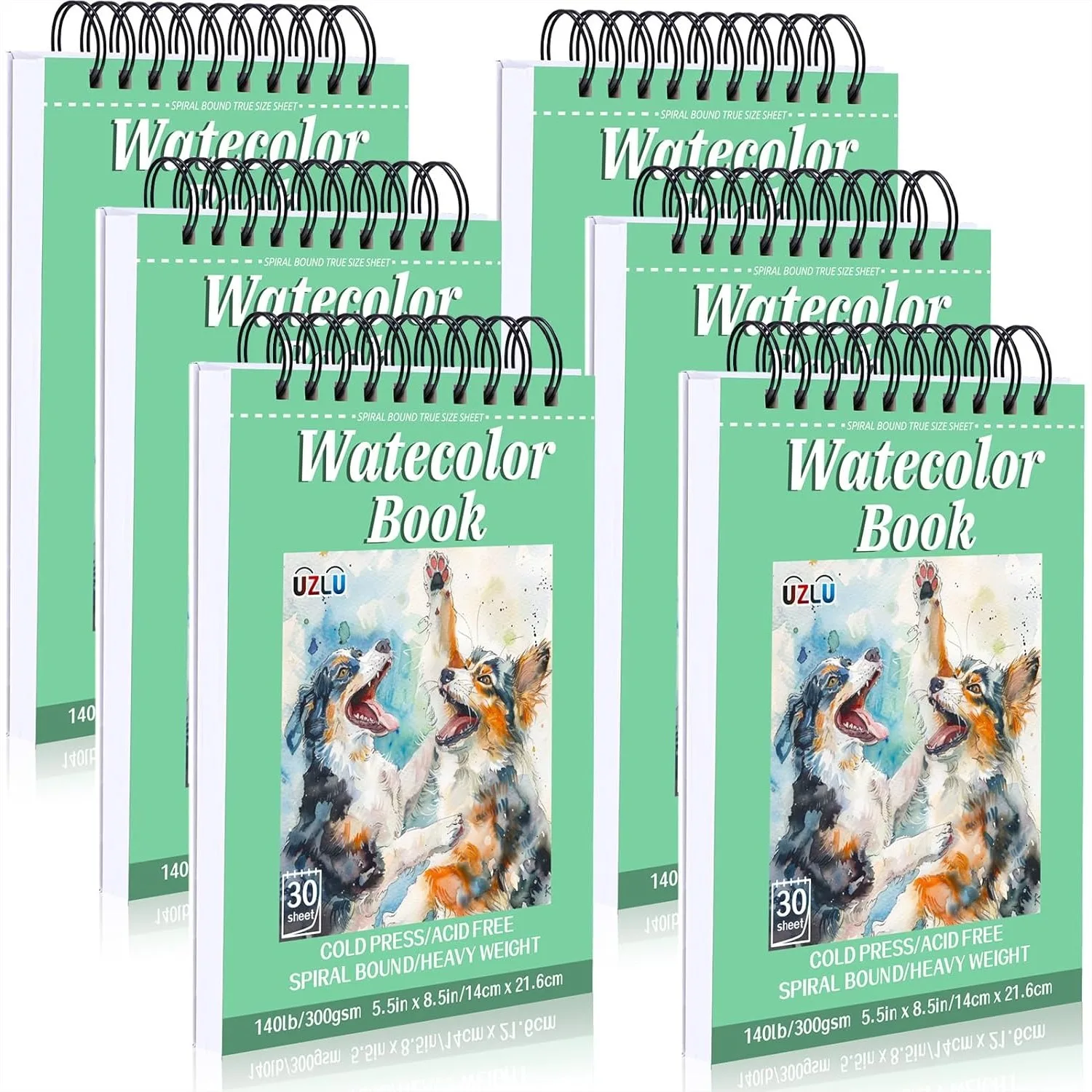 6 Pack Watercolor Paper Pad, 5.5x8.5 Inch, 140lb/300gsm, Cold Press, 180 Sheets Spiral Bound for Wet & Dry Media, Ideal for
6 Pack Watercolor Paper Pad, 5.5x8.5 Inch, 140lb/300gsm, Cold Press, 180 Sheets Spiral Bound for Wet & Dry Media, Ideal for