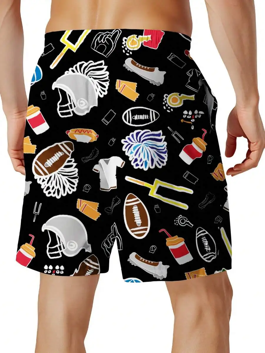 Football Theme Swim Trunks With Sports Icons Pattern For Men Summer Beach Shorts
Football Theme Swim Trunks With Sports Icons Pattern For Men Summer Beach Shorts