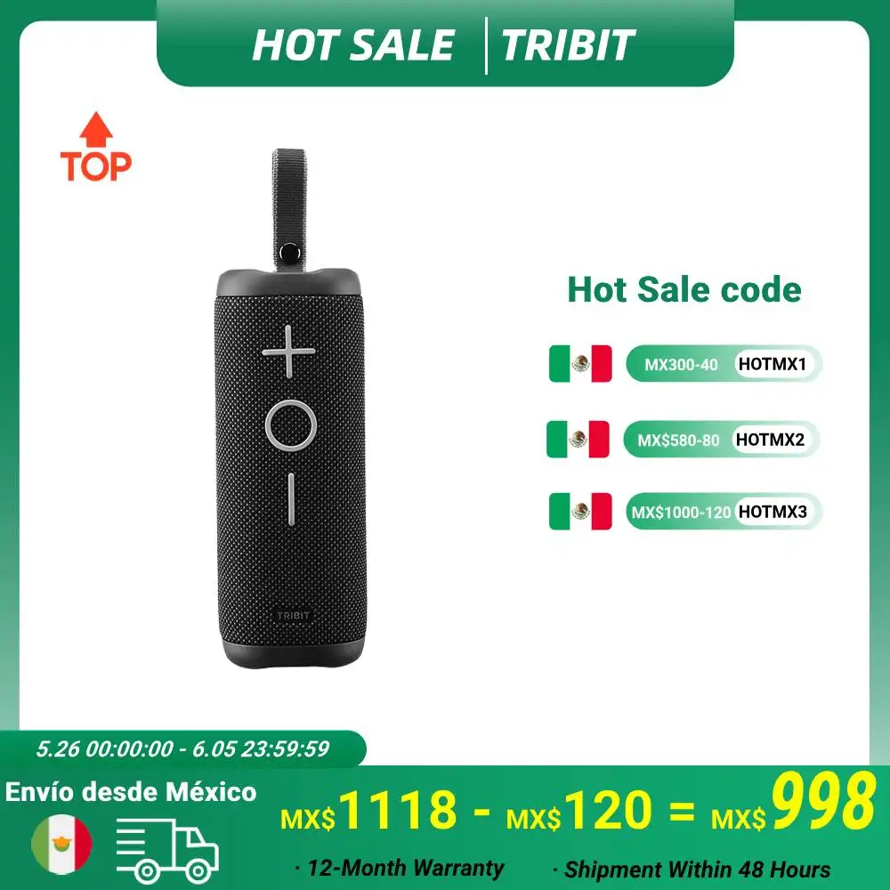 TRIBIT StormBox 2 Portable Bluetooth Speaker, 34W Power, IPX7 Waterproof Wireless Speaker 24-hrs Playtime For Camping, Hiking
TRIBIT StormBox 2 Portable Bluetooth Speaker, 34W Power, IPX7 Waterproof Wireless Speaker 24-hrs Playtime For Camping, Hiking