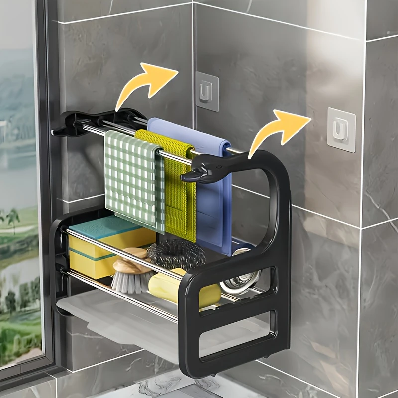 1 Small Swan-Shaped Cloth Rack, with Upper and Lower Layers for Organized Storage, Comes with a Water Tray, Does Not Wet the Countertop, Can Be Used on the Counter or Wall-Mounted, Can Be Moved Freely, Does Not Take up Space
1 Small Swan-Shaped Cloth Rack, with Upper and Lower Layers for Organized Storage, Comes with a Water Tray, Does Not Wet the Countertop, Can Be Used on the Counter or Wall-Mounted, Can Be Moved Freely, Does Not Take up Space