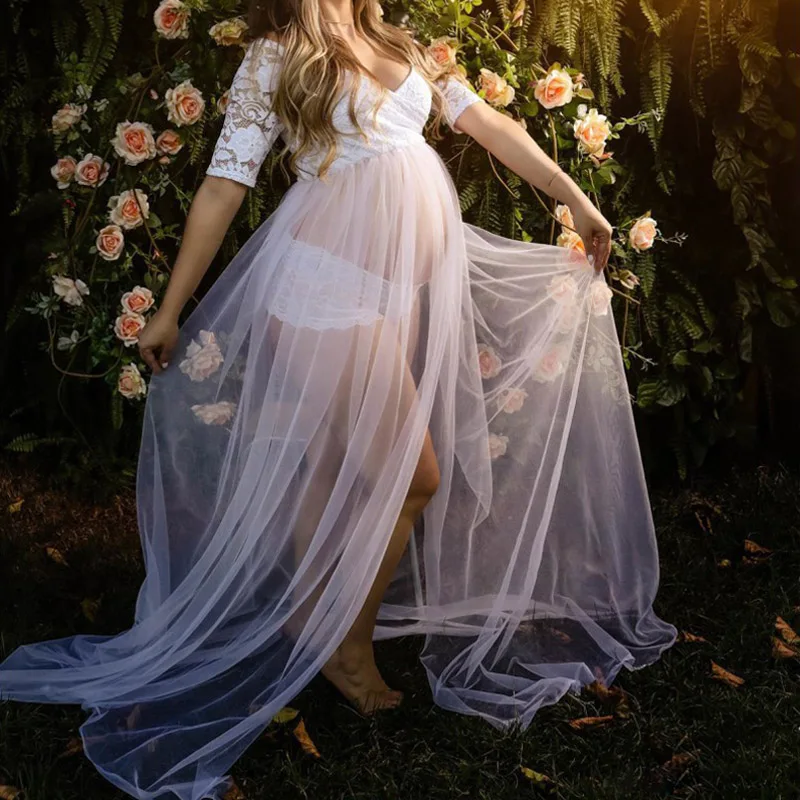 Pregnant Woman Lace Mesh Dress Baby Shower Outfit Maternity Shooting Dresses Photography Elegant Ladies Half Sleeve Maxi Robe
Pregnant Woman Lace Mesh Dress Baby Shower Outfit Maternity Shooting Dresses Photography Elegant Ladies Half Sleeve Maxi Robe