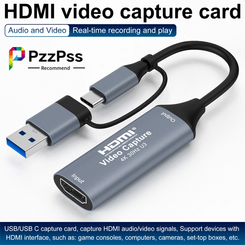 2 in1 4K HDMI to USB 3.0/2.0 Type C Video Capture Card Type Grabber Record for Game Recording Live Streaming for PS4 Xbox
2 in1 4K HDMI to USB 3.0/2.0 Type C Video Capture Card Type Grabber Record for Game Recording Live Streaming for PS4 Xbox
