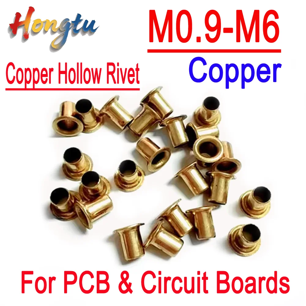 Hongtu M0.9-M6 Copper Chicken Eye Hollow Rivet - Through-Hole Tubular Type with Washer, Ideal for Circuit Board/PCB
Hongtu M0.9-M6 Copper Chicken Eye Hollow Rivet - Through-Hole Tubular Type with Washer, Ideal for Circuit Board/PCB