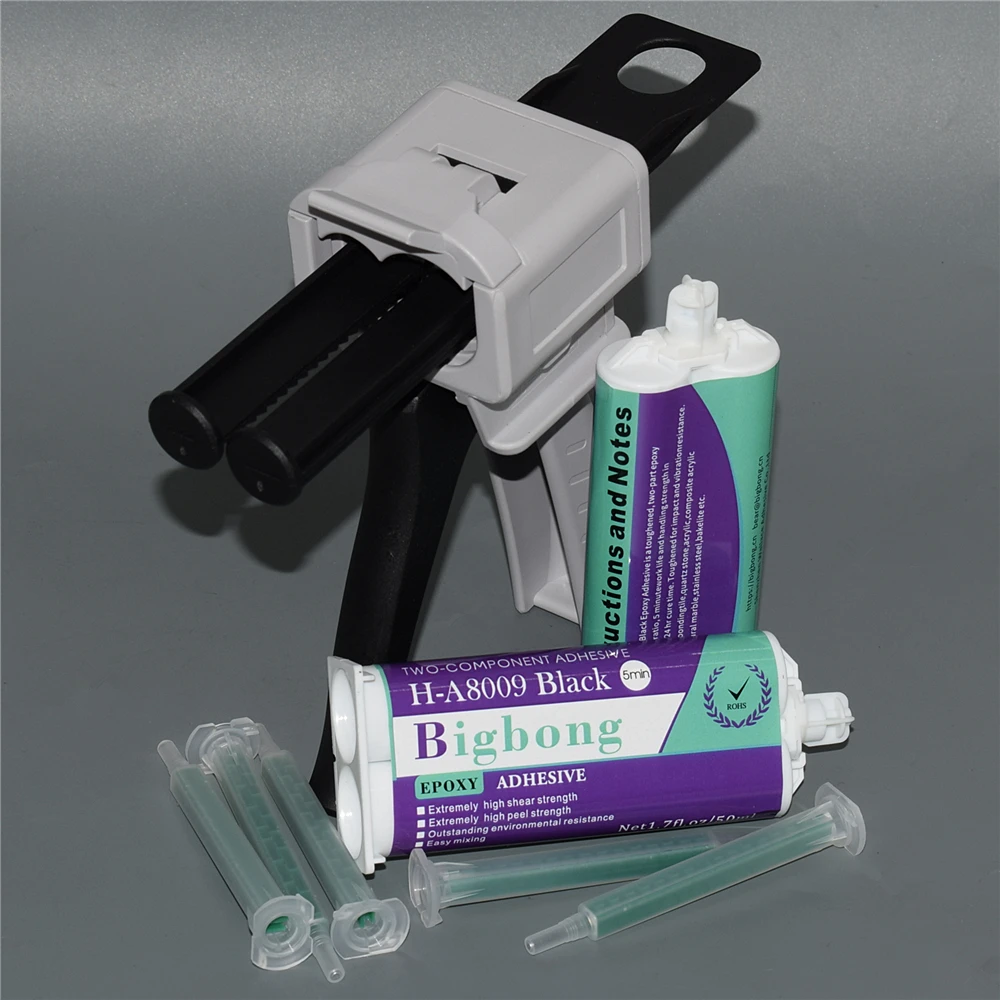 2pcs 50ml Black Adhesive 1:1 Epoxy Resin AB Glues and Manual Applicator Plunger Dispenser Dispensing Gun with 5pcs Mixing Nozzle
2pcs 50ml Black Adhesive 1:1 Epoxy Resin AB Glues and Manual Applicator Plunger Dispenser Dispensing Gun with 5pcs Mixing Nozzle