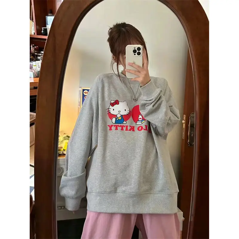 Hello Kitty Sanrio Sweater Spring and Autumn Anime Cartoon Printing Loose Fashion Casual Pullover Sports Style Tide Brand Jacket
Hello Kitty Sanrio Sweater Spring and Autumn Anime Cartoon Printing Loose Fashion Casual Pullover Sports Style Tide Brand Jacket