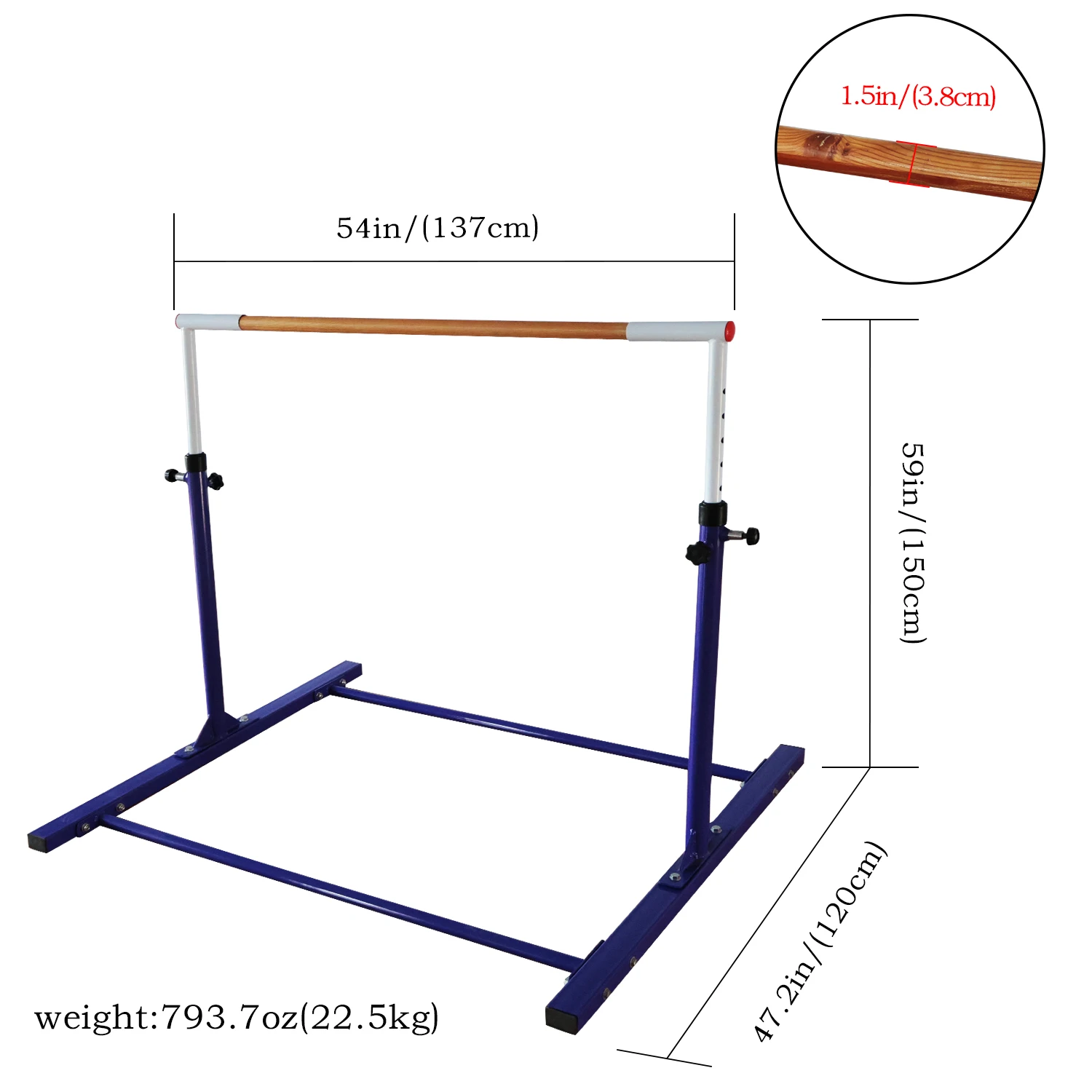 Eco-Friendly Kids Horizontal Bar 900-1500mm Height Adjustable Children Horizontal Bar
Eco-Friendly Kids Horizontal Bar 900-1500mm Height Adjustable Children Horizontal Bar