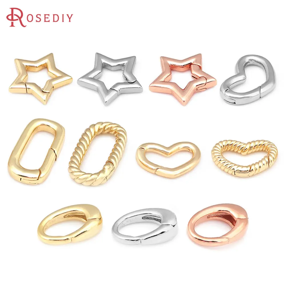 4PCS 18K Gold Color Brass Heart Star Rounded Rectangle Shape Connect Clasps Jewelry Making High Quality Diy Findings Accessories
4PCS 18K Gold Color Brass Heart Star Rounded Rectangle Shape Connect Clasps Jewelry Making High Quality Diy Findings Accessories