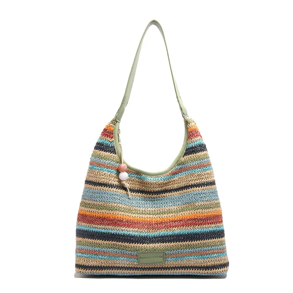 Leisure Rainbow Stripe Straw Shoulder Bag Casual Bohemian Weave Tote Bag with Pendant Lightweight Underarm Tote Bag Travel
Leisure Rainbow Stripe Straw Shoulder Bag Casual Bohemian Weave Tote Bag with Pendant Lightweight Underarm Tote Bag Travel