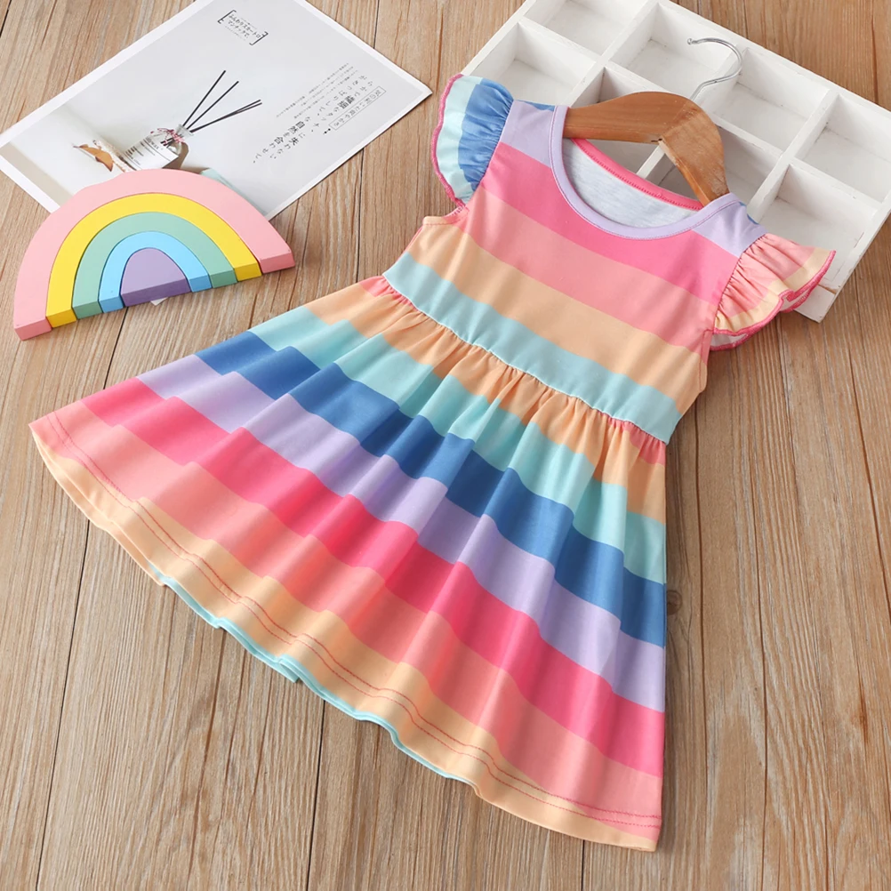 Rainbow Striped Dress Kids Summer Sleeveless Girl Toddler Baby Clothes Casual Daily Party Soft Polyester Breathing
Rainbow Striped Dress Kids Summer Sleeveless Girl Toddler Baby Clothes Casual Daily Party Soft Polyester Breathing