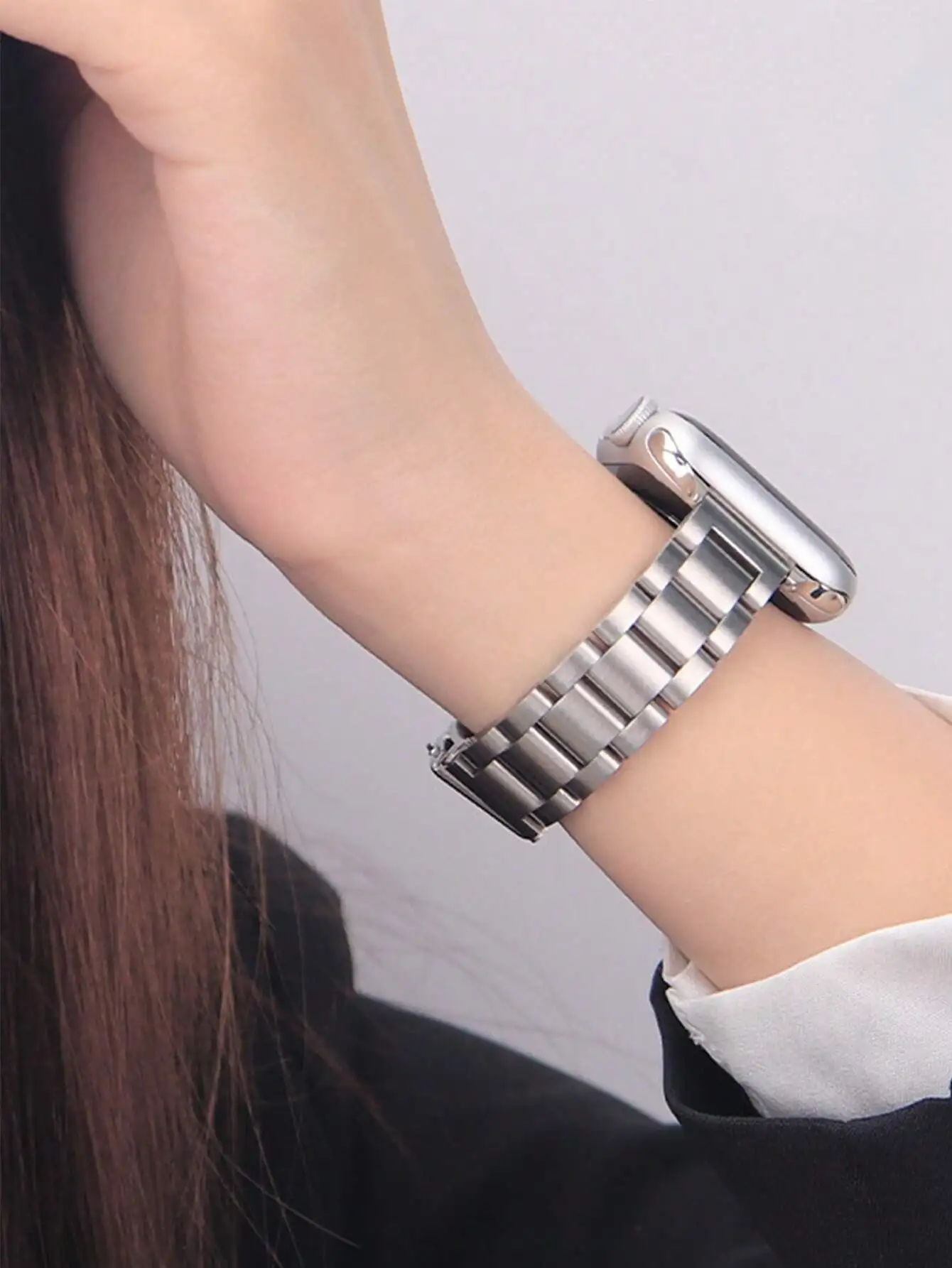 1pc Women's Exquisite Fashion Antioxidant Stainless Steel Watch Band, Compatible With Apple Watch, Size Options 38mm, 40mm, 41mm, 42mm, 44mm, 45mm, 46mm, 49mm, Compatible With Apple Watch Series 11/10/9/8/7/6/5/4/3/2/1/SE, Compatible With Apple Watch Acce
1pc Women's Exquisite Fashion Antioxidant Stainless Steel Watch Band, Compatible With Apple Watch, Size Options 38mm, 40mm, 41mm, 42mm, 44mm, 45mm, 46mm, 49mm, Compatible With Apple Watch Series 11/10/9/8/7/6/5/4/3/2/1/SE, Compatible With Apple Watch Acce