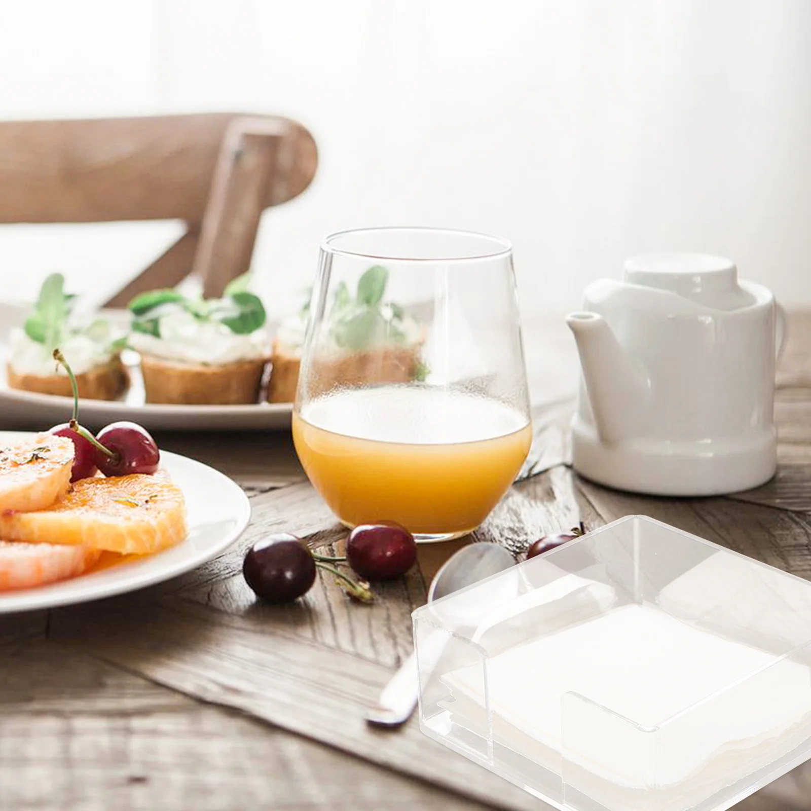 Stylish Acrylic Tissue Box Multi-Function Napkin Case Home Living Room Accessory Square Design Tissue Box