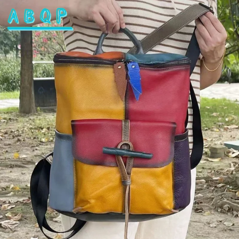 New Women's Backpack Handmade Colorful Women's Backpack Luxury Brand Genuine Leather Large Capacity Leisure Travel Backpack
New Women's Backpack Handmade Colorful Women's Backpack Luxury Brand Genuine Leather Large Capacity Leisure Travel Backpack