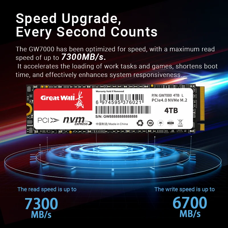 Твердотельный накопитель Great Wall M2 PCIe 4.0 SSD 4TB 1TB 2TB M.2 PCIe4.0 NVME 8TB для настольных ПК, ноутбуков и PS5
Твердотельный накопитель Great Wall M2 PCIe 4.0 SSD 4TB 1TB 2TB M.2 PCIe4.0 NVME 8TB для настольных ПК, ноутбуков и PS5