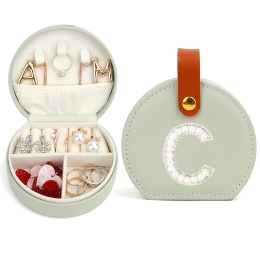 Mini Travel Jewelry Box with Initial C Birthday Gifts Mothers Day Small Jewelry Travel Case for Women Girls Teens Olive Green C
Mini Travel Jewelry Box with Initial C Birthday Gifts Mothers Day Small Jewelry Travel Case for Women Girls Teens Olive Green C