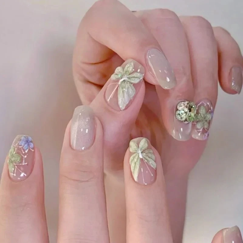 Green Butterfly Crystal Ballet False Nails Art Flower Glitter Powder Rhinestones Square Fake Nails Press on Nails Manicure Tools
Green Butterfly Crystal Ballet False Nails Art Flower Glitter Powder Rhinestones Square Fake Nails Press on Nails Manicure Tools