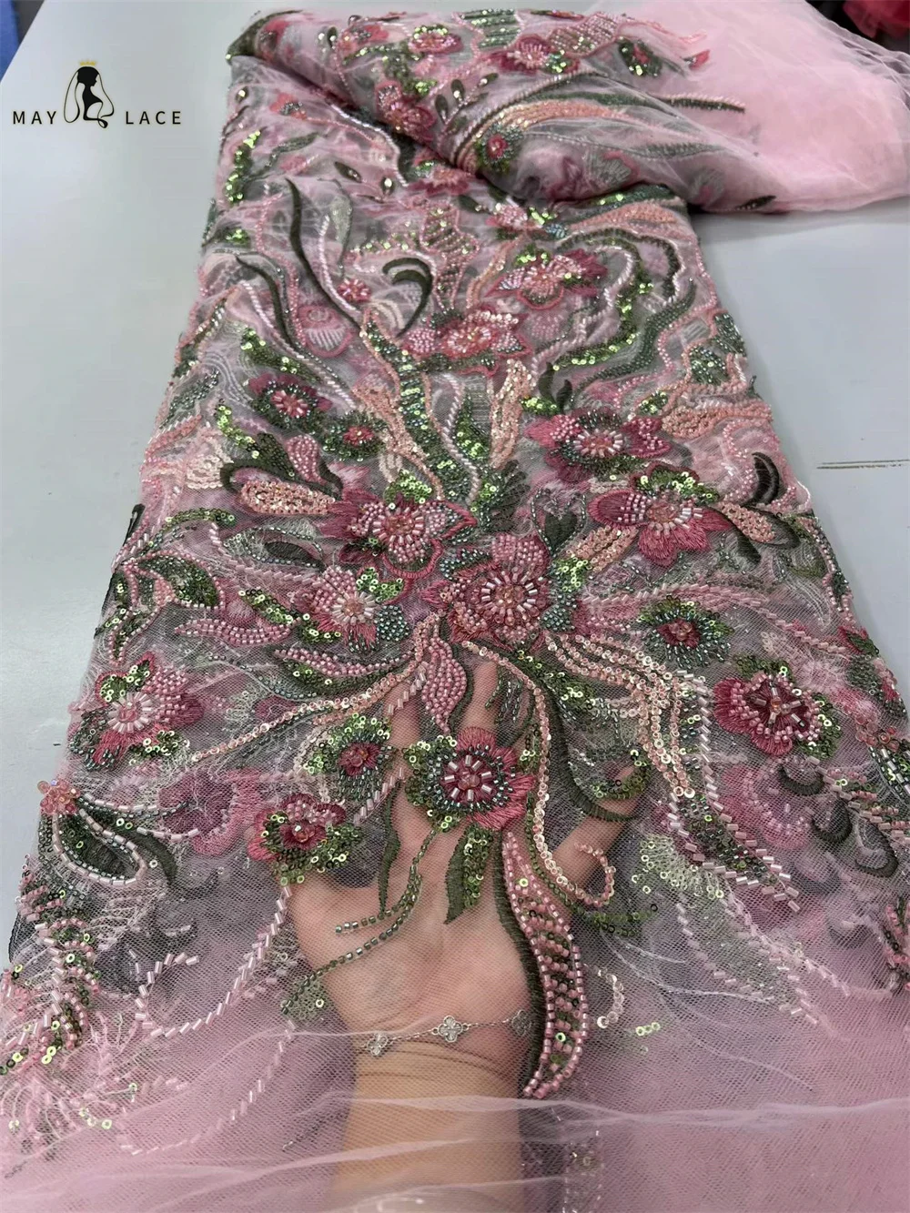 African Groom Luxury Beaded Tulle Lace Fabric 2026 Nigerian Handmade Heavy Sequins Cord Mesh Lace Fabric Bridal Wedding Dress
African Groom Luxury Beaded Tulle Lace Fabric 2026 Nigerian Handmade Heavy Sequins Cord Mesh Lace Fabric Bridal Wedding Dress