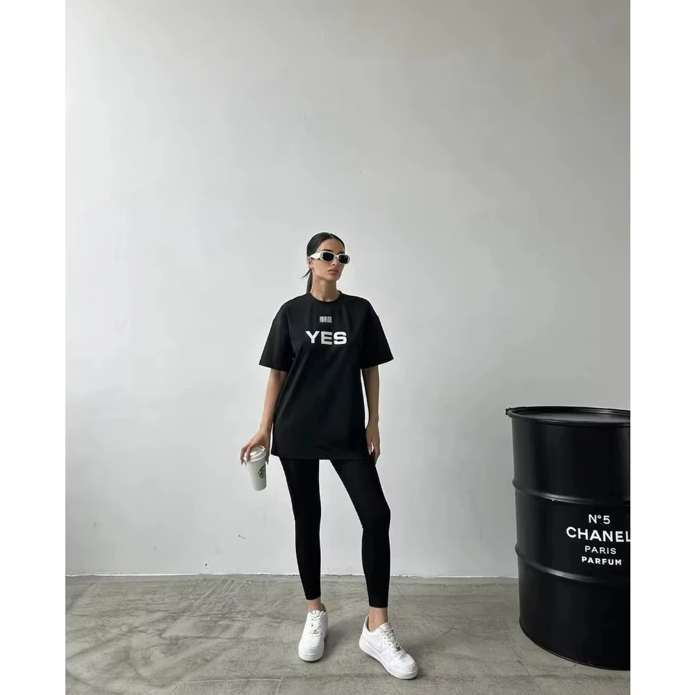 2025 Letter Printed Cotton T-shirt Loose Large Size Women's Summer Comfortable Short Sleeve T-shirt Women's Gothic Top
2025 Letter Printed Cotton T-shirt Loose Large Size Women's Summer Comfortable Short Sleeve T-shirt Women's Gothic Top
