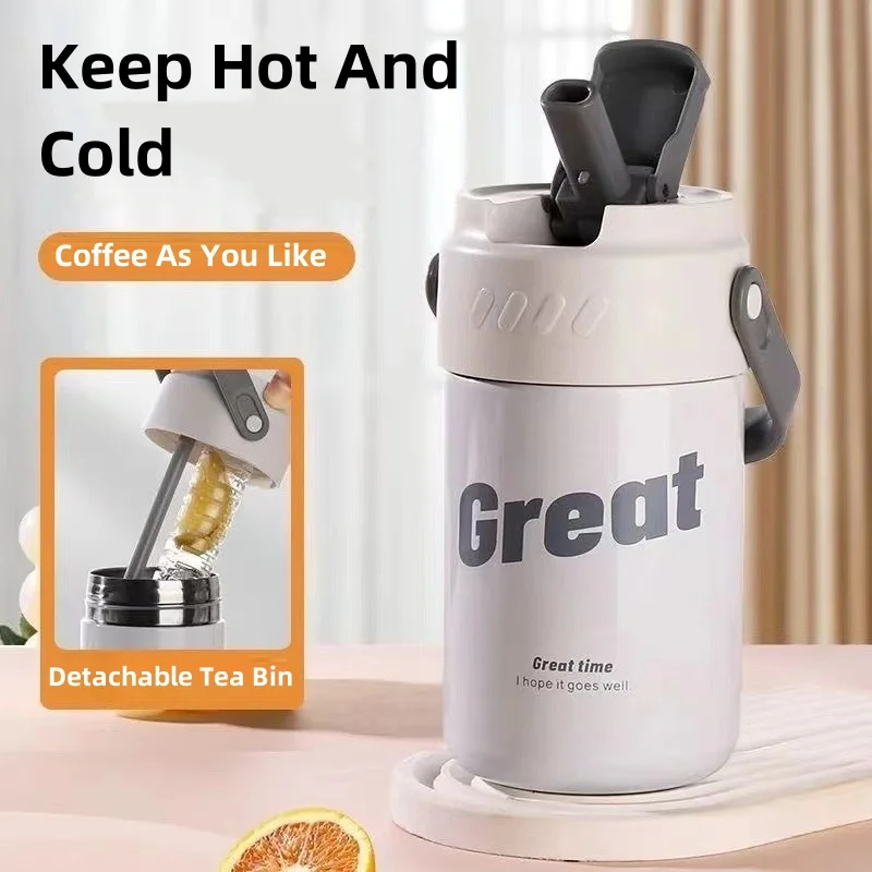 Portable Thermos with Straw, 316 Stainless Steel Thermal Mug, Coffee Cup, Sports Vacuum Flasks, Cold and Hot Water Bottle
Portable Thermos with Straw, 316 Stainless Steel Thermal Mug, Coffee Cup, Sports Vacuum Flasks, Cold and Hot Water Bottle