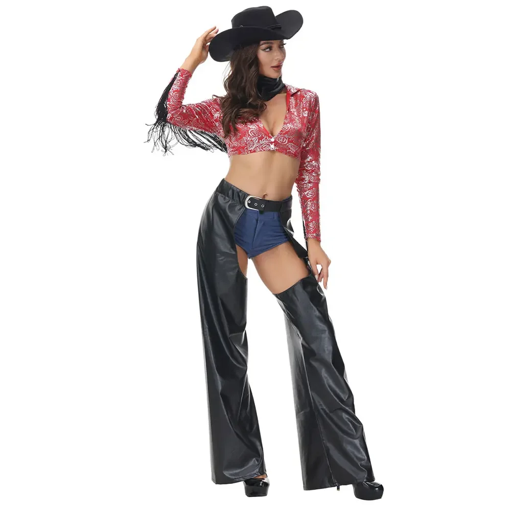 Halloween Vintage Tribal Tassel Female Hunter Fancy Dress Sexy Handsome Western Cowgirl Early American Pioneer Cosplay Suit
Halloween Vintage Tribal Tassel Female Hunter Fancy Dress Sexy Handsome Western Cowgirl Early American Pioneer Cosplay Suit