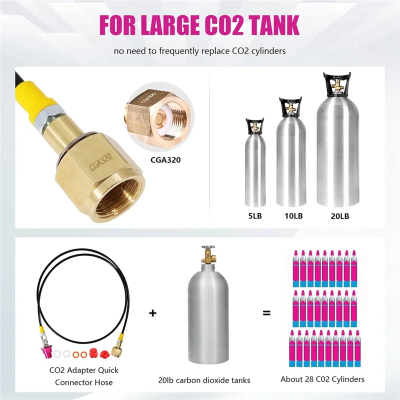 【Hot Cake】Soda Machine Co2 Adapter Quick Connector Adapter Hose,60 Inch For Co2 Storage Tanks For Terra DUO Art Gaia Series CGA3
【Hot Cake】Soda Machine Co2 Adapter Quick Connector Adapter Hose,60 Inch For Co2 Storage Tanks For Terra DUO Art Gaia Series CGA3