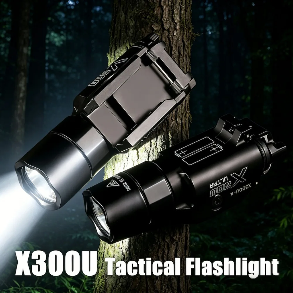 Tactical X300U Pistol Gun Flashlight LED White 1000 Lumens Hunting Scout Light Fit 20MM Picatinny Rail Gun Accessories
Tactical X300U Pistol Gun Flashlight LED White 1000 Lumens Hunting Scout Light Fit 20MM Picatinny Rail Gun Accessories
