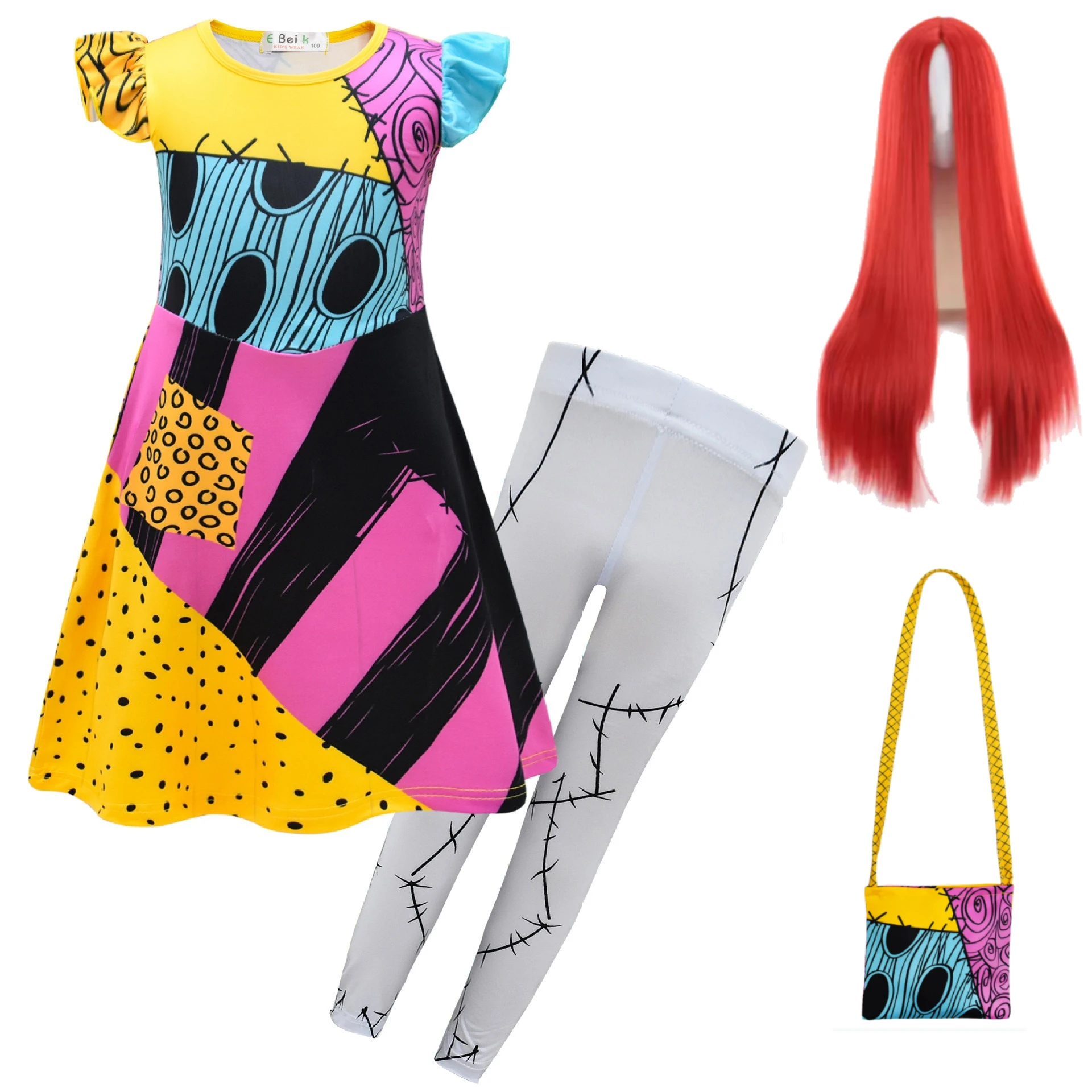 Kids Nightmare Christmas S-Sally's Cosplay Costumes The Nightmare Anime Children Before Christmas Horror with wig Outfit
Kids Nightmare Christmas S-Sally's Cosplay Costumes The Nightmare Anime Children Before Christmas Horror with wig Outfit