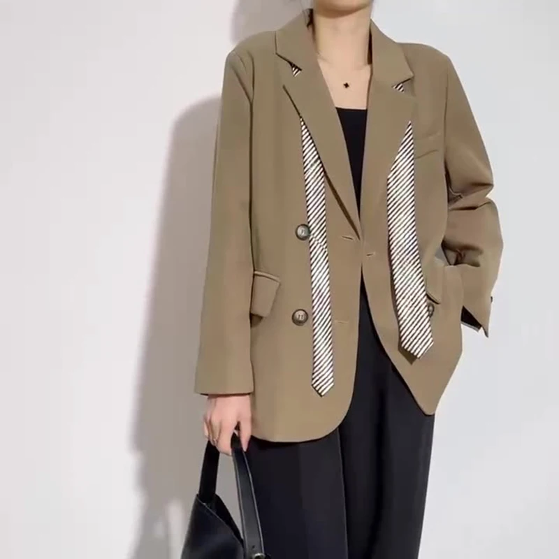 Fashionable Temperament Small SuitJacket Women's Commuter Loose Three-Color Long-Sleeved Tie Spring New Women's Clothing
Fashionable Temperament Small SuitJacket Women's Commuter Loose Three-Color Long-Sleeved Tie Spring New Women's Clothing