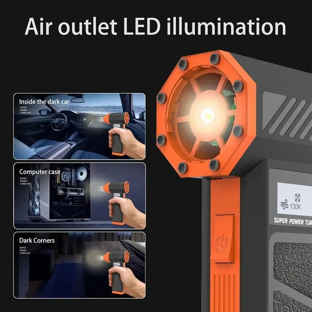 130000RPM Mini Violent Turbo Fan Four Wind Speeds Brushless Motor Vacuum Cleaner Power Display LED Lighting Electric Air Duster
130000RPM Mini Violent Turbo Fan Four Wind Speeds Brushless Motor Vacuum Cleaner Power Display LED Lighting Electric Air Duster