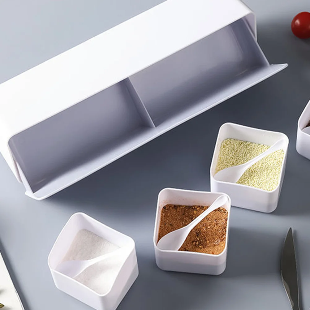 Four Compartment Wall Mount Spice Jars ABS PP Material Sealed Design Traceless Adhesive Kitchen Condiment Containers Blue Grey
Four Compartment Wall Mount Spice Jars ABS PP Material Sealed Design Traceless Adhesive Kitchen Condiment Containers Blue Grey