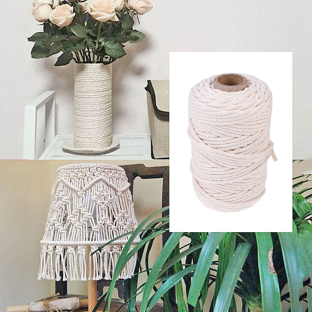100M Natural Unbleached Cotton Cord 5Mm Thick for Macrame Plant Hangers Wall Hangings DIY Crafts Braiding Stringing Lacing
100M Natural Unbleached Cotton Cord 5Mm Thick for Macrame Plant Hangers Wall Hangings DIY Crafts Braiding Stringing Lacing