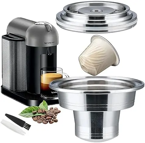 Reusable Coffee Pod Adapter for Nespresso Vertuo & Original - Stainless Steel, Silver, Eco-Friendly Espresso Brewing
Reusable Coffee Pod Adapter for Nespresso Vertuo & Original - Stainless Steel, Silver, Eco-Friendly Espresso Brewing