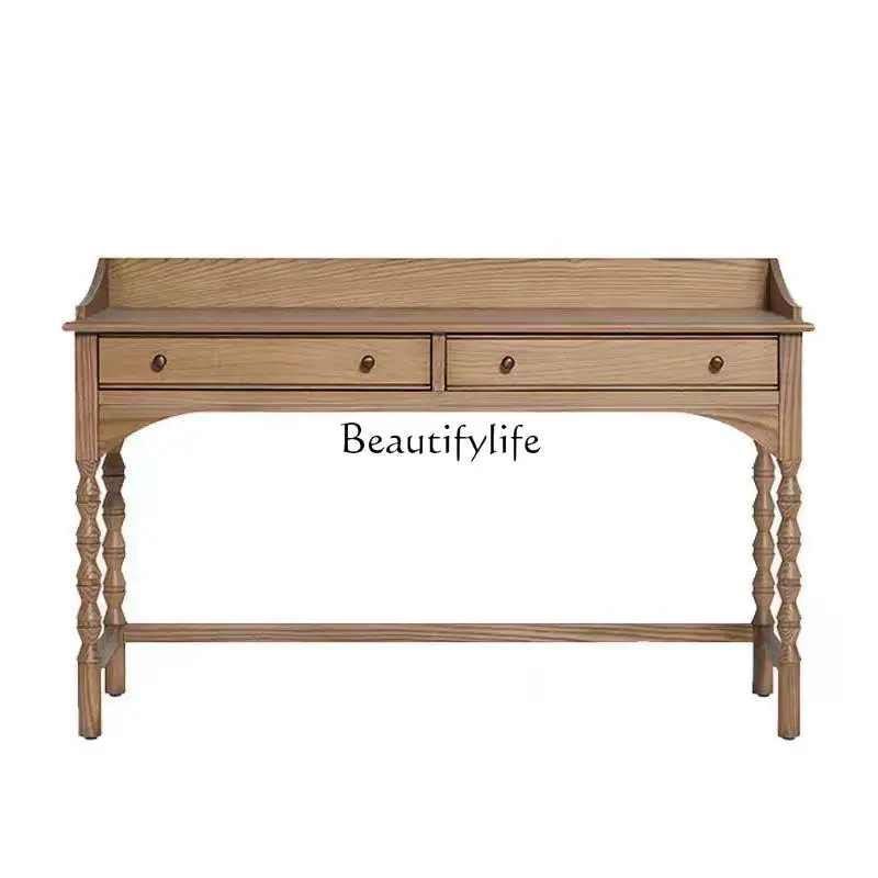 French solid wood computer desk integrated American country retro simple bedroom dresser with pumping small apartment
French solid wood computer desk integrated American country retro simple bedroom dresser with pumping small apartment