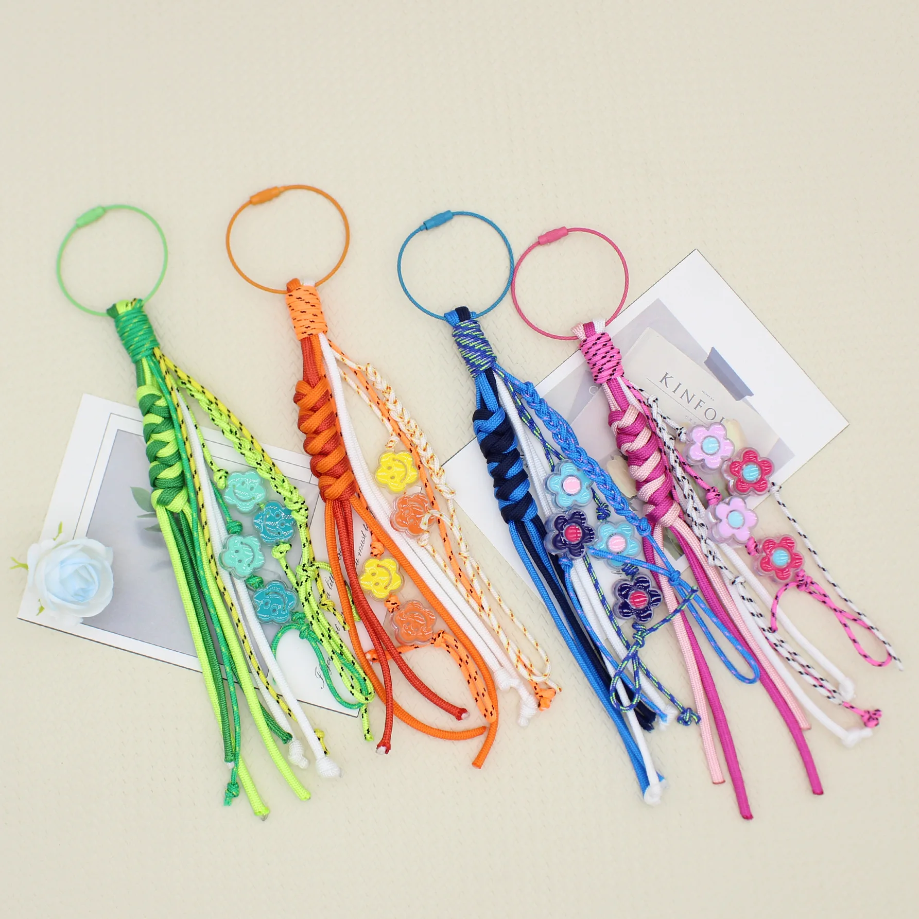 4Pcs Colorful Dopamine Polyester Rope Handmade Woven Keychain Bag Pendant Accessory
4Pcs Colorful Dopamine Polyester Rope Handmade Woven Keychain Bag Pendant Accessory