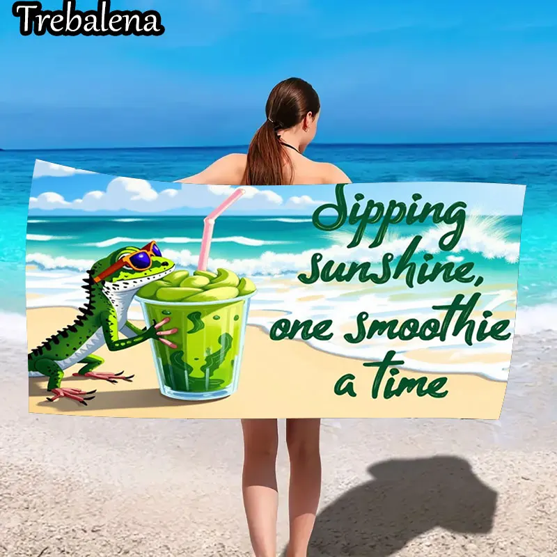 30*60inch Ultra-Soft Beach Towel with Beach Towel Iguana Sipping Smoothie Sunshine Vibes
30*60inch Ultra-Soft Beach Towel with Beach Towel Iguana Sipping Smoothie Sunshine Vibes