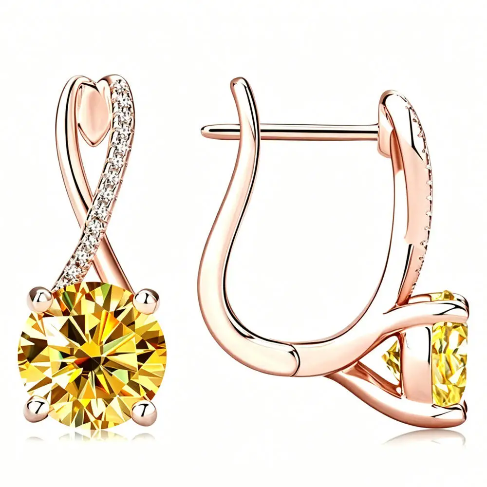 925 Silver Twisted Infinity Hoop Dangle Earrings Round Cut Multi Color D VVS1 Moissanite Rose Tone Wedding Party Fine Jewelry
925 Silver Twisted Infinity Hoop Dangle Earrings Round Cut Multi Color D VVS1 Moissanite Rose Tone Wedding Party Fine Jewelry