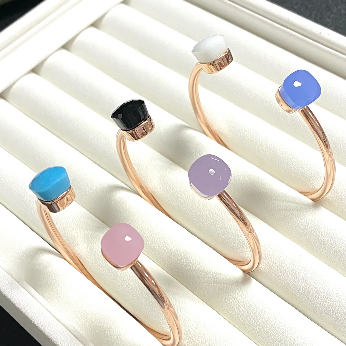 Classic Fashion Jewelry Candy Color Crystal Bangle Adjustable Open Cuff Bracelet Rose Gold Plated Mix Color Crystal Customized
Classic Fashion Jewelry Candy Color Crystal Bangle Adjustable Open Cuff Bracelet Rose Gold Plated Mix Color Crystal Customized