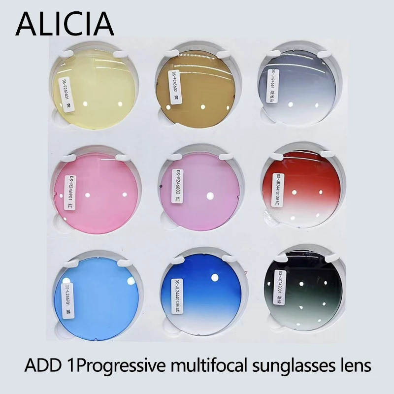 ALICIA 1.56 1.61 1.67 Sunglasses Progressive ADD Multifocal Lens 75 Diameter 70 Hardened UV420 Man Woman Myopia Hyperopia Lens
ALICIA 1.56 1.61 1.67 Sunglasses Progressive ADD Multifocal Lens 75 Diameter 70 Hardened UV420 Man Woman Myopia Hyperopia Lens