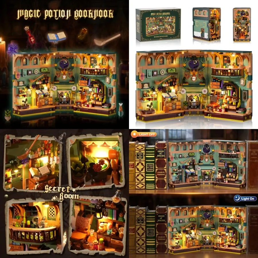 Magic Potion Booknook Building Set with Light, DIY Bookend Building Block Kit for Home Decor Bookshelf, 990 PCS Miniature Book
Magic Potion Booknook Building Set with Light, DIY Bookend Building Block Kit for Home Decor Bookshelf, 990 PCS Miniature Book