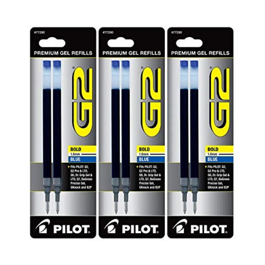 G2 Gel Ink Pen Refills, Bold Point, 1.0mm, Blue Ink, 6 Refills
G2 Gel Ink Pen Refills, Bold Point, 1.0mm, Blue Ink, 6 Refills