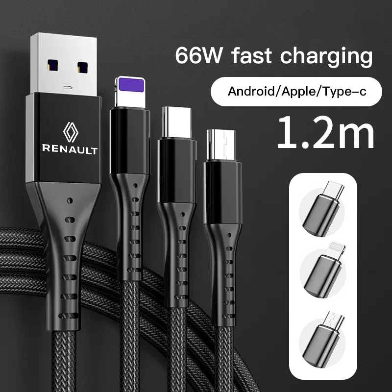 1Pcs Car 3 In 1 USB Fast Charging Cable 3A Mobile Phone Data Cable For Renault Clio Sandero Captur Megane R5 4 E-tech Scenic QM6
1Pcs Car 3 In 1 USB Fast Charging Cable 3A Mobile Phone Data Cable For Renault Clio Sandero Captur Megane R5 4 E-tech Scenic QM6