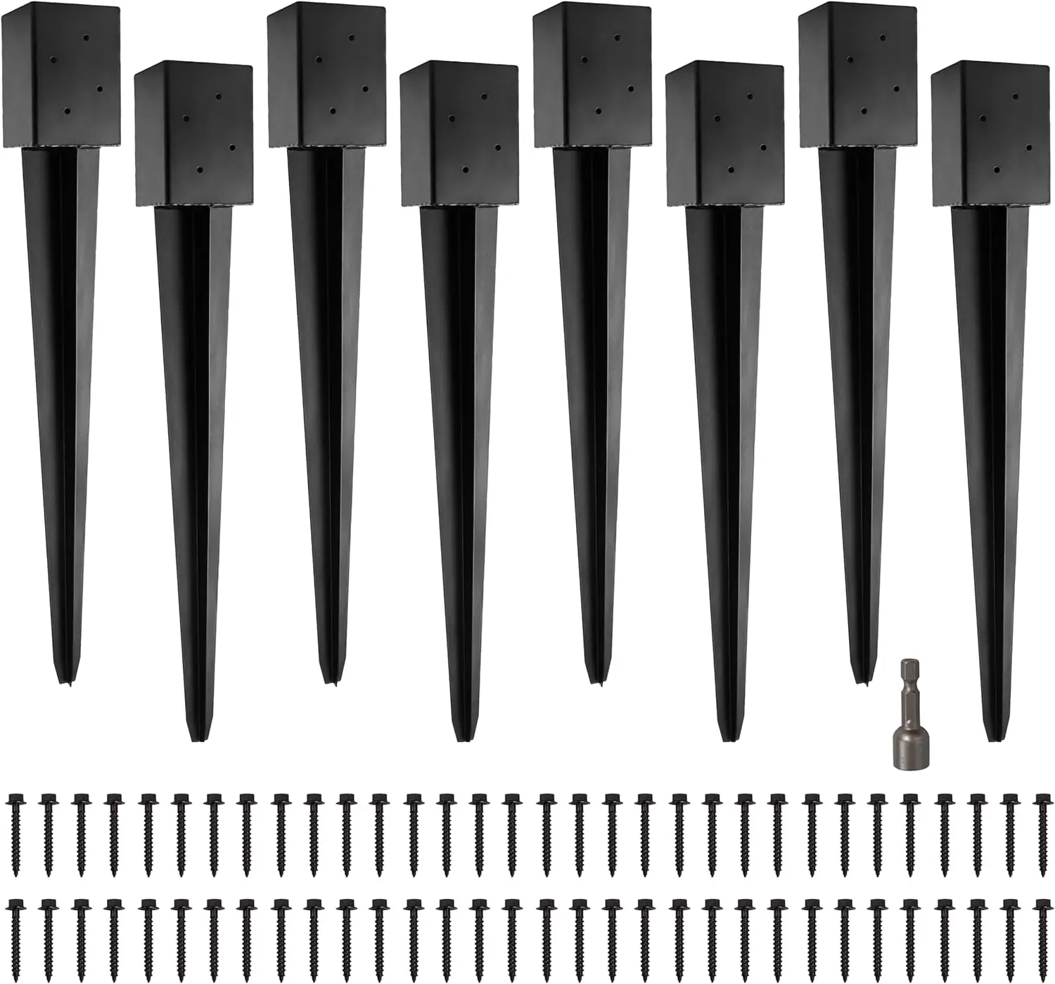 4x4 Fence Post Anchor Ground Spike 36" Length Metal Powder Coated - Mailbox Post Anchors for 3.5x3.5 Lumber (8 Pack)
4x4 Fence Post Anchor Ground Spike 36" Length Metal Powder Coated - Mailbox Post Anchors for 3.5x3.5 Lumber (8 Pack)