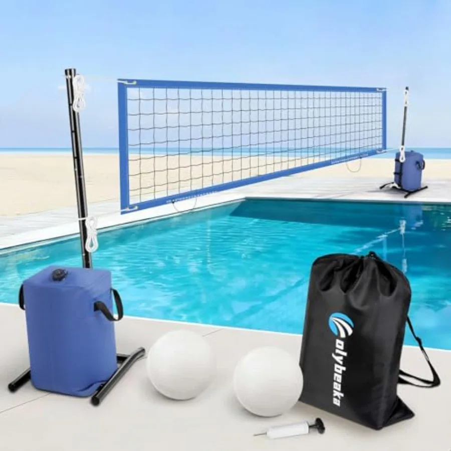 Pool Volleyball Net Set for Inground Pools Max 30ft and 4-Height Adjustable Angled Tension Poles + 2 Water-Filled Bags for Supe
Pool Volleyball Net Set for Inground Pools Max 30ft and 4-Height Adjustable Angled Tension Poles + 2 Water-Filled Bags for Supe