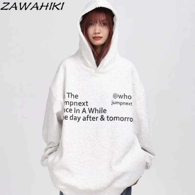 ZAWAHIKI Sweatshirt Hoodie Fall Winter American Retro Loose Letter Print High Street Lovers Harajuku Kpop Streetwear Clothes
ZAWAHIKI Sweatshirt Hoodie Fall Winter American Retro Loose Letter Print High Street Lovers Harajuku Kpop Streetwear Clothes