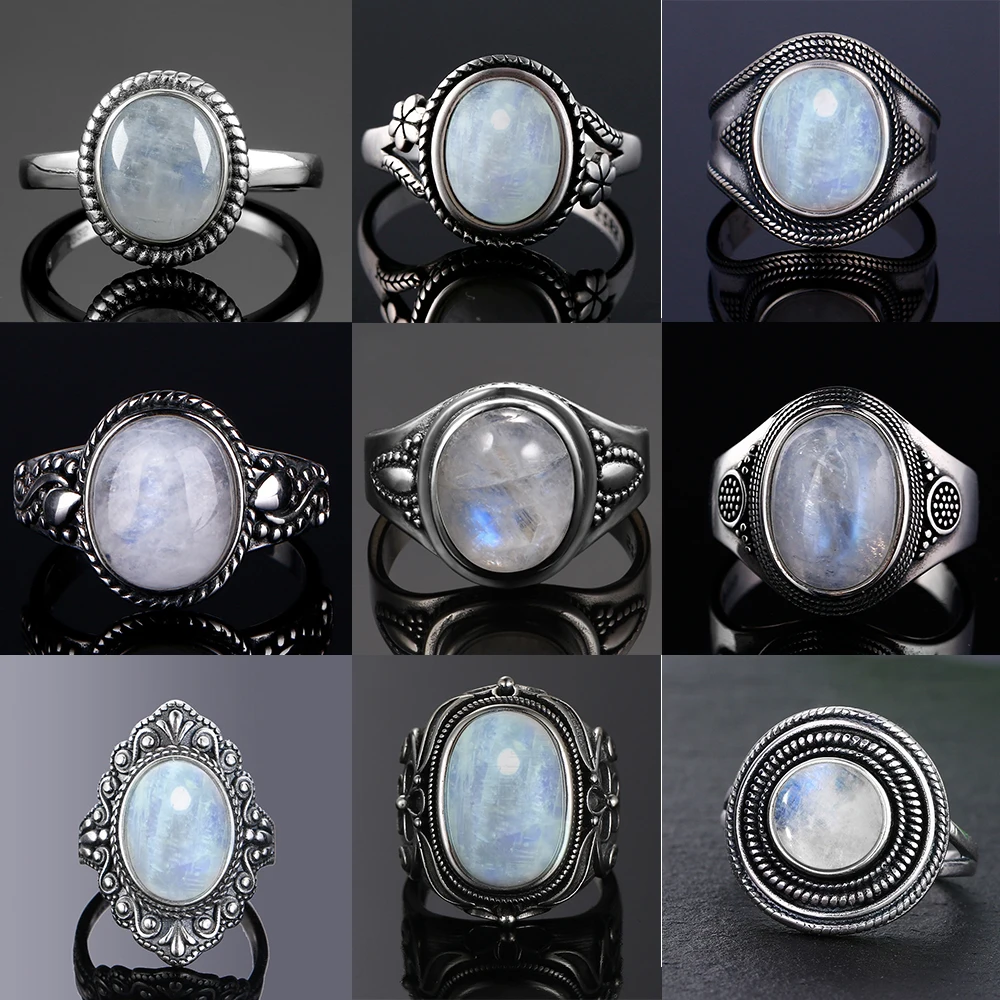 Round Oval Big Natural Moonstones Rings Women's 925 Sterling Silver Rings Gifts Vintage Fine Jewelry
Round Oval Big Natural Moonstones Rings Women's 925 Sterling Silver Rings Gifts Vintage Fine Jewelry