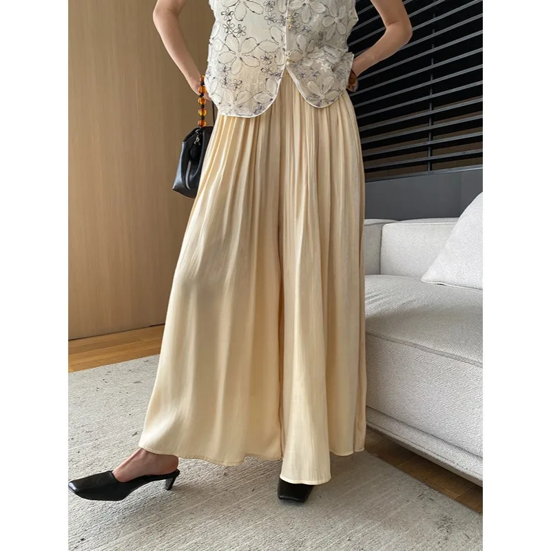 SuperAen 2024 Summer Pleated Design Vintage Elastic High Waist Casual Wide Leg Pants
SuperAen 2024 Summer Pleated Design Vintage Elastic High Waist Casual Wide Leg Pants