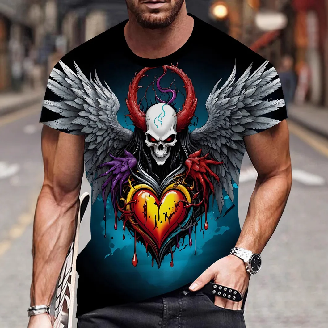 Men's funny clothing 3D digital printed T-shirt with flame skull pattern men's round neck casual short sleeved versatile top
Men's funny clothing 3D digital printed T-shirt with flame skull pattern men's round neck casual short sleeved versatile top